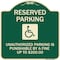 Signmission Reserved Parking Unauthorized Parking Is Punishable by Fine Up to $200 Alum, 18" x 18", G-1818-23003 A-DES-G-1818-23003 - alternate 1